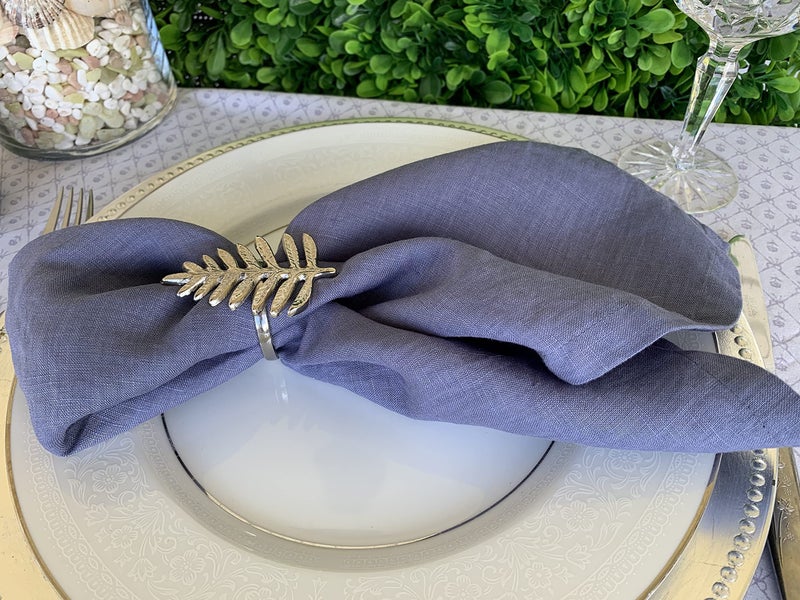 Eight Owls Linen Napkins -100% French Flax - Stonewashed Pure Linen Cloth Napkins - Size 18 Inch x 18 Inch - Set of 4 (Soft Rustic Blue) - Image 4